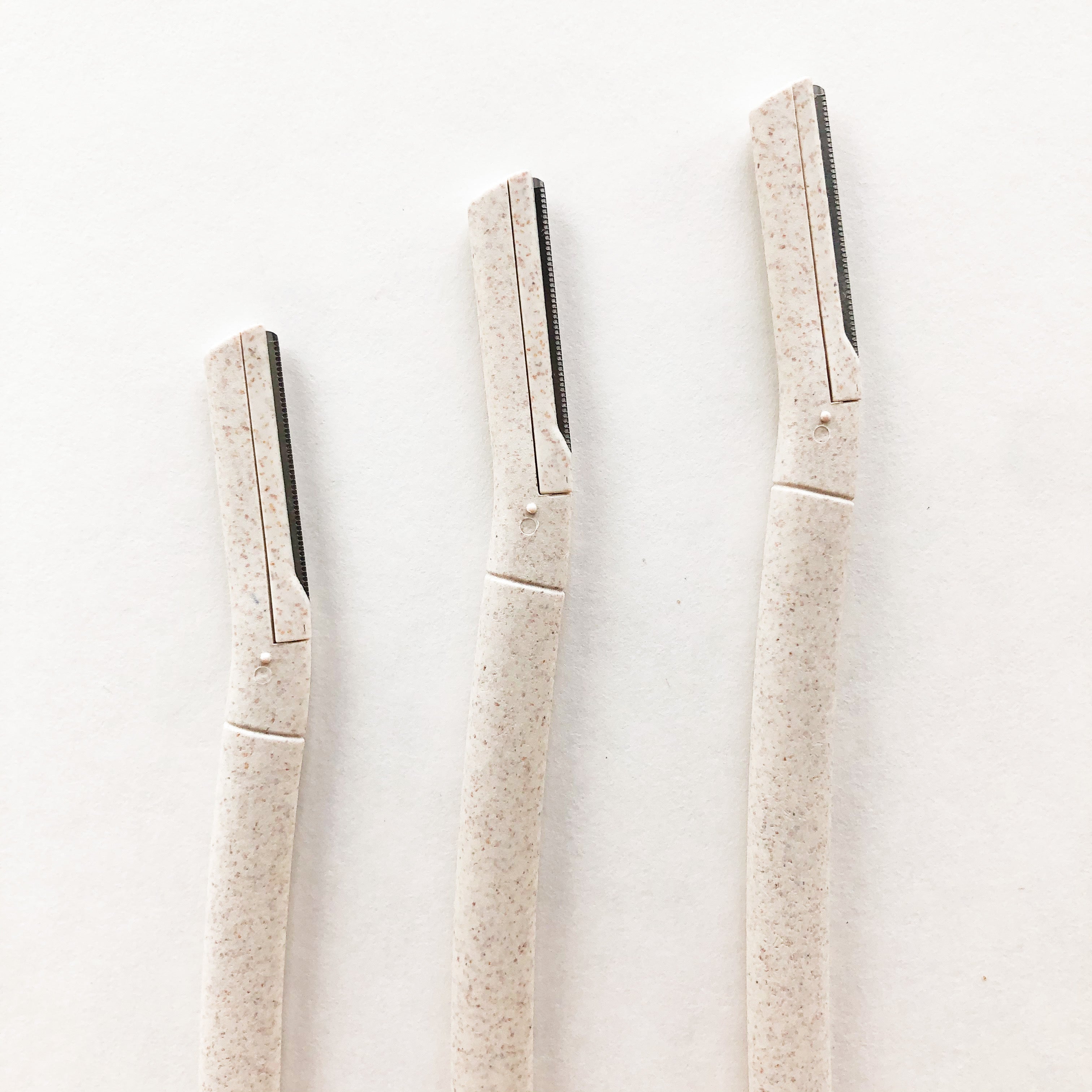 Biodegradable Wheat Straw Eyebrow Razor Trimmer - Eco Friendly Sustainable Facial Dermaplaning Razor - Set of 3-2