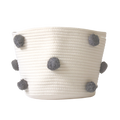Charcoal Grey Pom Basket - Medium-0